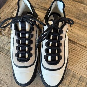 Chanel Authentic Stylish Black and White Sneakers